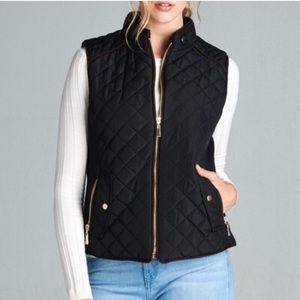 Black Quilted Vest